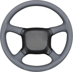 MEWANT Hand Stitch Steering Wheel Cover for Chevy Silverado 1500 2500 3500 1999-2002 Tahoe Suburban 1998-2002 Astro Blazer S10 Kodiak C/K Grey Faux Leather Custom-Fit Anti-Slip Interior Wrap