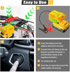 TPDL Heavy Duty Battery Jumper Cable Clamps for DeWalt 20v Battery, Convert to Jumper Starter Automotive Booster with 11AWG Cables,Parrot Clips, Power for Quick Charging Connector