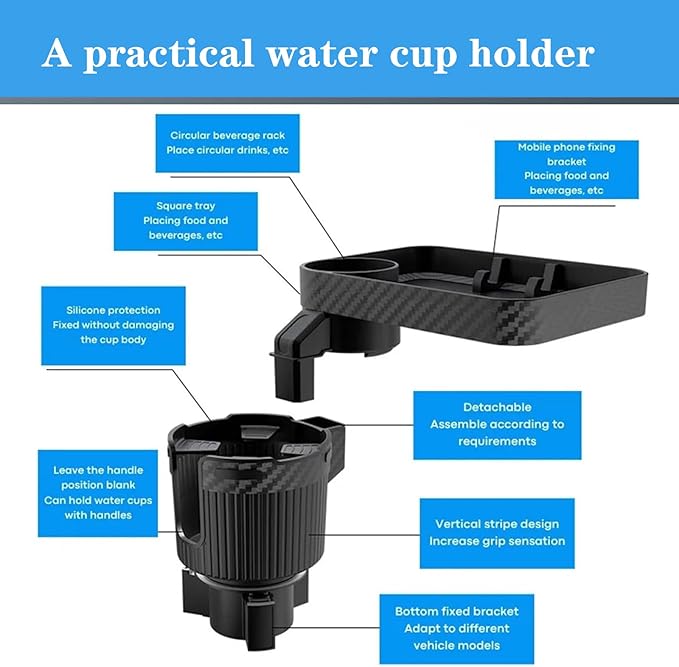 Car Cup Holder Expander Water Bottle Base fit Stanley for Yeti Rambler for Hydro Flasks 14/24/32/36/40oz -Adjustable Expandab