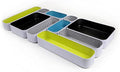 Three by Three Seattle 10 Piece Metal Organizer Tray Set for Storing Makeup, Stationery, Utensils, and More in Office Desk, K