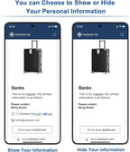 Smart Luggage Tags for Suitcase 4-Pack (2S2B) - Waterproof QR Code ID Labels, Show Scanner’s Location on Scan, Customizable &