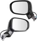 TRQ Driver and Passenger Side Power Heated Mirror Set Smooth Black Textured Compatible with 2020-2022 Kia Telluride KI1320241