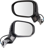 TRQ Driver and Passenger Side Power Heated Mirror Set Smooth Black Textured Compatible with 2020-2022 Kia Telluride KI1320241