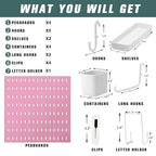 Pegboard Combination Kit for Wall Organizer, Wall Mounted Peg Board Kits for Kitchen, Bedroom, Office, &Bathroom, 4 Pieces Bl