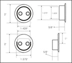 QCAA Heavy Duty Solid Metal Closet Rod Socket Set, 1-3/8'', Matte White, 1 Pair, Made In Taiwan