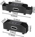 Back Seat Car Organizer,4 in 1 Multifunctional Car Back Seat Storage Box with Trash Can Drink Cup Holder Tissue Box, for Hold Phone,Snacks, Drinks, Handbag-Grid