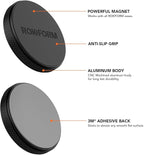 Rokform - Low Pro Magnetic Phone Mount, 1-Inch Phone Magnet for Car, 3M VHB Adhesive Holder Mounts to Almost Any Flat Surface, Compatible with All Cases (Black)