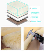 OGLAND 2 Pack Fluffy Fuzzy Fur Sheepskin Car Seat Covers for Universal Auto Plush Seat Cushion Accessories (White)