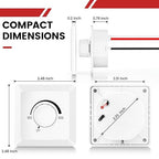 GZV 12V Dimmer Switch, 200W PWM Dimmer Switch - Adjustable Brightness for LED, Halogen, Incandescent & Strip Lights - Compatible with RV, Auto, Truck, Marine, White, 2Pack