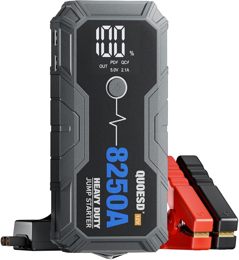 8250A Jump Starter Battery Jump Starter Battery Pack (for All Gas or 10.0+L Diesel), 12V Potable Heavy Duty Car Jump Start