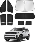 Sunshades for Hyundai Santa Fe 2024 2025 2026 Accessories Windshield Sun Shade Side Rear Window Shade Cover Sun Visor Shield Privacy Protection Keep Vehicle Cool Black 10PCS