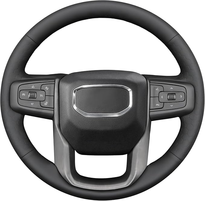 MEWANT Steering Wheel Cover for GMC Sierra Steering Wheel Cover for GMC Sierra 1500 / Sierra 1500 Limited/Sierra 2500 / Sierra 3500/ Yukon (XL) Hive Microfiber Leather