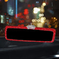 Unifizz Bling Rhinestone Rear View Mirror Cover, Car Rear View Mirror with Crystal Diamonds Bling Rhinestones Car Rear View Mirror Car Interior Trim(Red)
