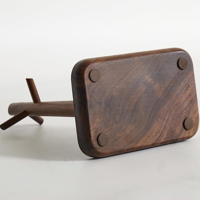 Black Walnut Solid Wood Key Dish Bowl for Entryway Table Square Tray With 3 Hooks, Open Storage for Keys, Wallet, Jewelry (Wa