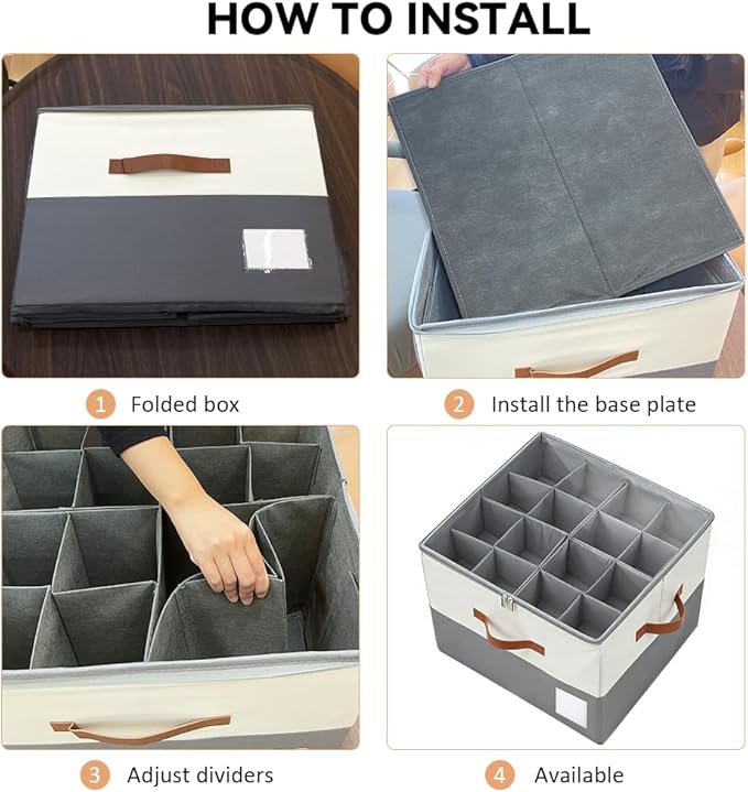 Shoe Organzier for Cloest - 2pack Adjustable Shoe Storage Box Fits 8-16 pairs,shoe Bin with Pop-Up dividers,Space Saver shoes