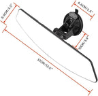 Car Rear View Mirror with Adjustable Suction Cup,Wide Angle Reduce Blind Spots 12.6inch HD Universal Panoramic Interior Rearview Mirror for Cars,SUVs,Trucks,Vehicles White