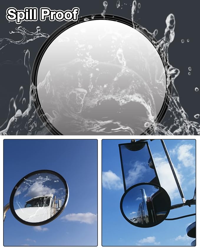 Convex Mirror, Blind Spot Mirror, Anti-Shake Side Rearview, Easy-Install Round Mirrors with Arm Assembly For Lorry Truck Trailer Bus And All Large Vehicles, 1PCS