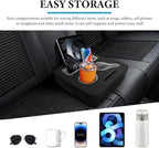Car Back Seat Organizer, Leather Automotive Rear Seat Couch Cup Holder Expander Tray, Vehicle Cup Holder Tray Holds Snacks Remotes Phones for Truck RV Boat Couch Pillow Bed