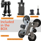 Magnetic Phone Fence Mount for iPhone, PostMount for Mevo Start, GoPro with Two 1/4" Mount Points Flexible Hinge Camera Magnet Holder for Recording Baseball,Softball and Tennis Game
