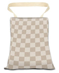 Car Trash Can, Durable Hanging Car Trash Garbage Bag, Cute Automotive Garbage Cans Organizer, Luxury Beige Checkerboard