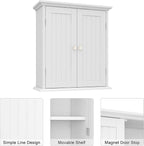 ChooChoo Bathroom Wall Cabinet Set of 2, Over The Toilet Space Saver Storage Cabinet, Medicine Cabinet with 2 Door and Adjust