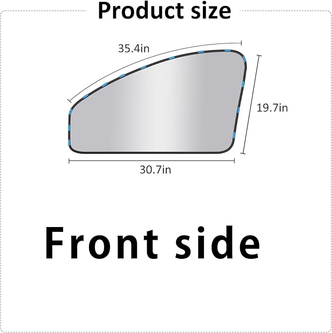 Silver Car Window Sun Shade - Side Thiken Curtain Magnetic 100% Block Light Car Window Covers with Cooler Feeling (Silver, D-Front-2pcs)
