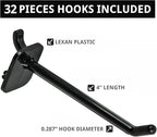 Azar Displays 701414-BLK-4B32 Rotating Countertop Display Kit with Peg Hooks Included, Pegboard Spinner Organizer, Jewelry Or