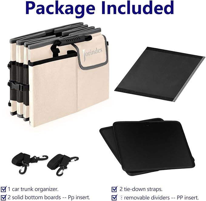 Trunk Organizer with Built-in Insulated Leak Proof Cooler Bag,Collapsible Cargo Organizer for SUV with Non Slip Bottom