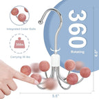 TOPIA HANGER Hoodie Hangers 2-Pack with 6 Cedar Balls, 360°Swivel Purse Hanger, Scarf Hanger, Closet Hooks, Handbag Organizer