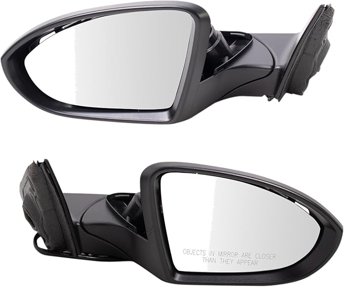 TRQ Driver and Passenger Side Mirror Assembly Set Power Heated Paint to Match Smooth Compatible with 2019-2022 Volkswagen Jet