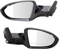 TRQ Driver and Passenger Side Mirror Assembly Set Power Heated Paint to Match Smooth Compatible with 2019-2022 Volkswagen Jet