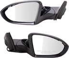 TRQ Driver and Passenger Side Mirror Assembly Set Power Heated Paint to Match Smooth Compatible with 2019-2022 Volkswagen Jet