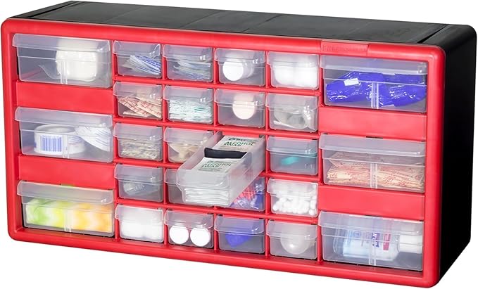 Akro-Mils 26-Drawer Plastic Drawer Storage Cabinet for Garage Organization, Bead Organizer, Building Bricks Storage, Teacher 