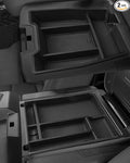 Silverado Sierra Center Console Organizer - Compatible with 2019-2026 Chevy Silverado/GMC Sierra 1500 - 2020-2026 Chevrolet Silverado/ Sierra 2500HD 3500HD - (Split-Bench Folding Seat) - 2 Pack Black