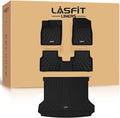 LASFIT Floor Mats & Cargo Mats for Volkswagen ID.4 2021-2026, All Weather TPE Custom Fit Floor Liners for VW ID.4 1st & 2nd Row Car Mats & Trunk Mats, Black