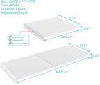 Expandable Closet Organizer Shelves, 1 Pack Adjustable Metal Storage Shelves Divider for Wardrobe Cupboard Kitchen (White,15.