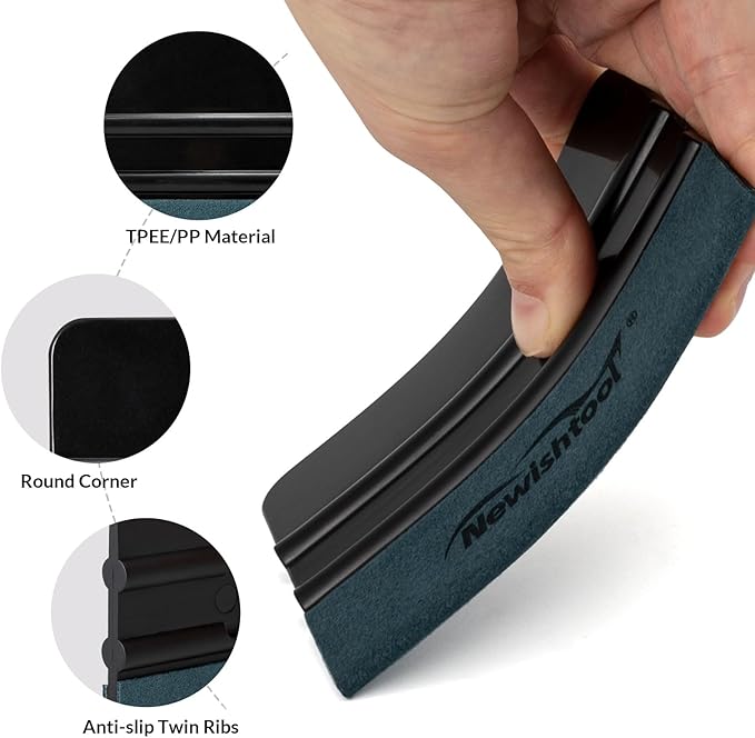 NEWISHTOOL 3 Pcs Vinyl Wrap Squeegee Kit, Sizes for Sign Making, Wallpaper & PPF Window Tint Application