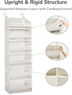 XATUS Over The Door Organizer, 6-Shelf Closet Hanging Storage with 13 Mesh Pockets, 55lbs Capacity Behind The Door Storage fo