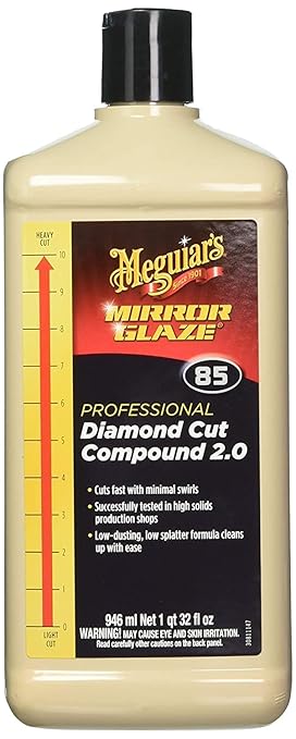 Meguiar's Professional Diamond Cut Compound 2.0 M8532 - Professional-Grade Compound Perfect to Remove Heavy Defects Like Scratches, Staining, Water Spots, and More While Restoring Shine & Gloss, 32 Oz
