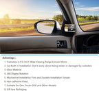 Blind Spot Mirror,Car Built-in Installation Glass Material 360 Degree Rotation Frameless 3.3 * 2.1Inch Convex Mirror Mechanical Installation Firm and Durable Installation Simple Gift box Packaging