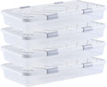 VEVOR Under Bed Storage with Wheels, 31.7 x 15.6 x 6.9 inch Underbed Containers, Underbed Shoes Organizer with Lid & Gray Lat