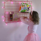 Rose Gold Grid Wall Basket Wire Wall Shelf for Grid Panel Easy Hanging Tray for Cute Things on Your Grid Wall Storage Display