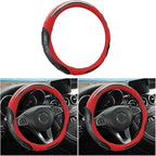 Leather Steering Wheel Cover, Auto Car Stretch Steering Wheel Protector, Universal 15 Inch Anti-Slip Breathable Odorless Stee
