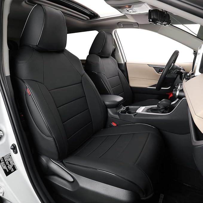 EKR Rav4 Seat Covers Custom Fit for Toyota Rav4 2016 2017 2018(Hybrid) LE,SE,XLE,Limited, Leather Car Seat Cover Full Set for