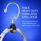 Rolly Hanger® Closet Space Saver – Premium Rotating Aluminum Organizer for Belts, Ties, Hats & Handbags – Heavy Duty 360° Swi