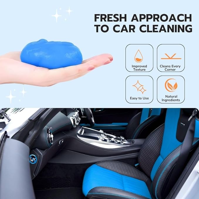 Ultimate Blue Car Cleaning Gel: Automotive Detailing Putty for Interior Care, Vent Cleaning, and Dust Removal Reusable Cleani