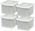 IRIS USA File Box, Plastic File Organizer with Lids for Letter/Legal File, Portable Document Box For Moving, Storage Bin with