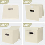 Closet Organizers Fabric Storage Bins With Lids Collapsible Cube Storage Organizer Basket With Handles,Storage Boxes for Clot