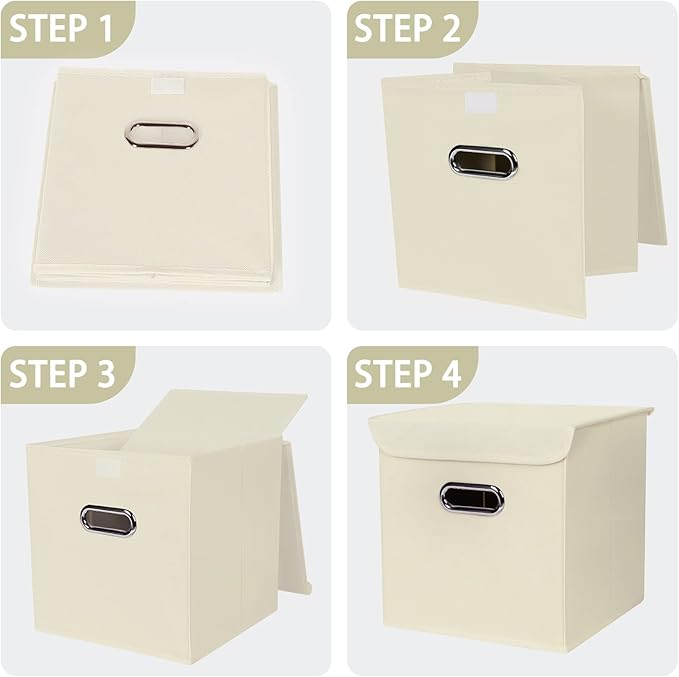 Closet Organizers Fabric Storage Bins With Lids Collapsible Cube Storage Organizer Basket With Handles,Storage Boxes for Clot
