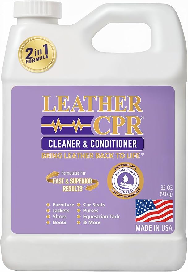 Leather CPR Leather Cleaner And Conditioner - Cleans, Conditions, Restores & Protects Leather Furniture, Handbags, Car Seats,